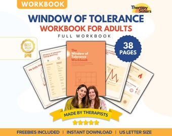 Window of Tolerance Worksheets for Adults | Nervous System Polyvagal Theory Trauma Therapy PTSD Fight Flight Freeze Psychoeducation CBT DBT