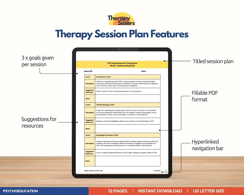 Ocd Script Examples 10 Week Psychoeducation for OCD Session Plans | CBT Activities Progress ...