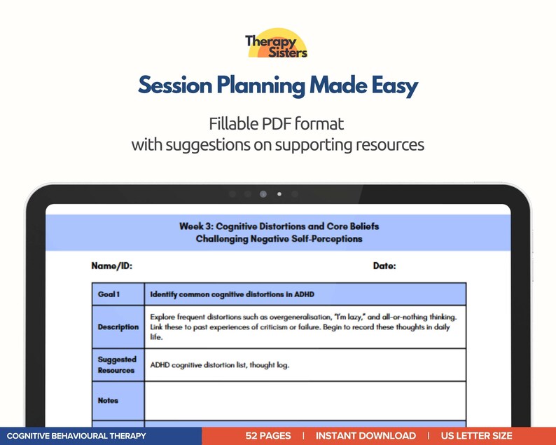 10 Week CBT Session Plans | CBT Activities Therapy Scripts Progress ...