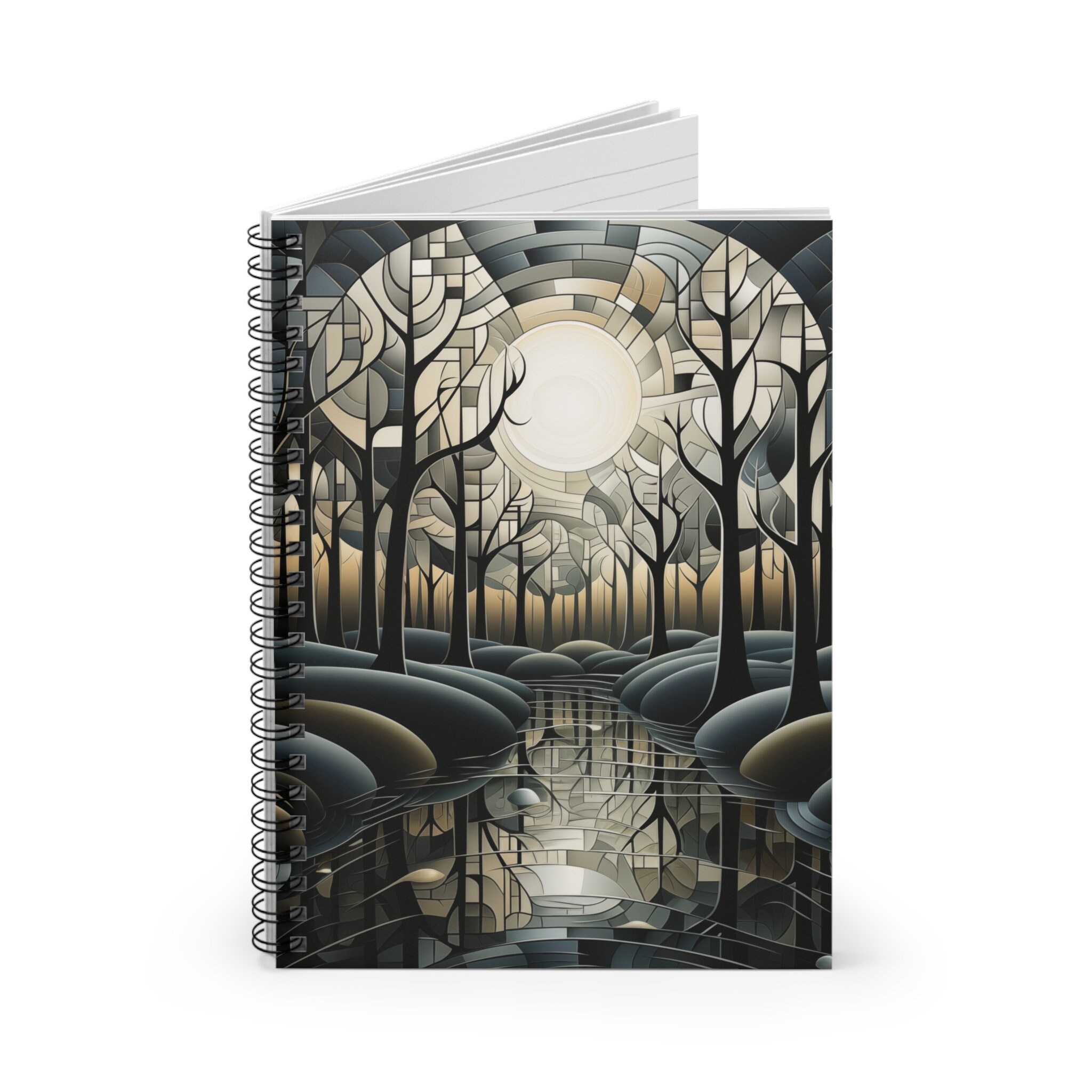 Mystical Moonlit Forest Spiral Notebook - Etsy