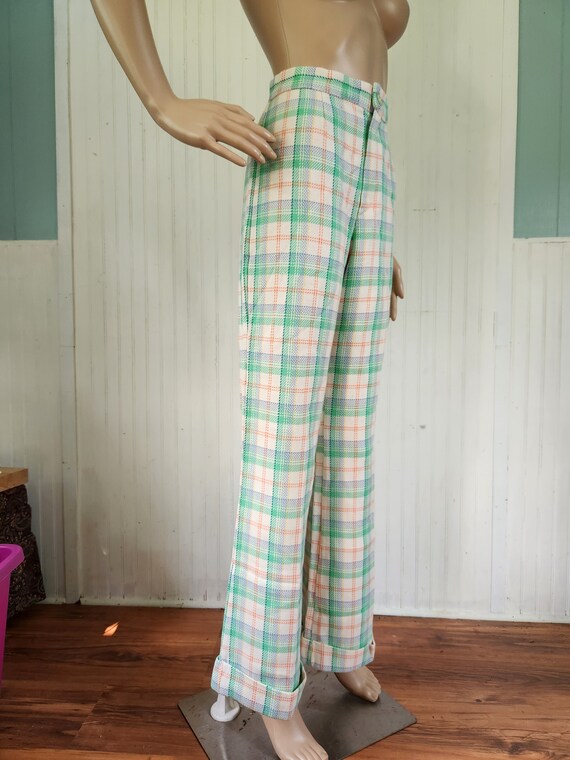 Mens 70's cheap plaid pants