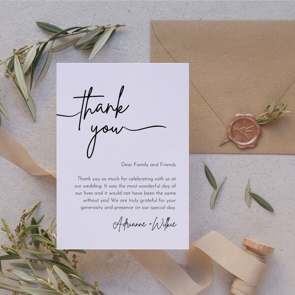 Preprinted Wedding Thank You Cards - Etsy