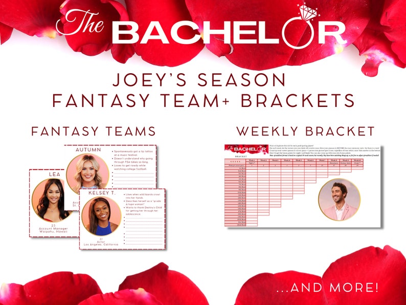 The Bachelor Season 28 Joey Graziadei Fantasy League Bracket Drinking