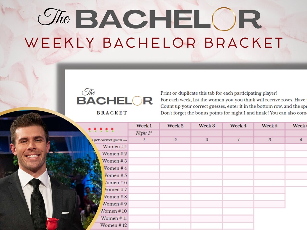 The Bachelor Season 27 Bracket Zach Shallcross Etsy