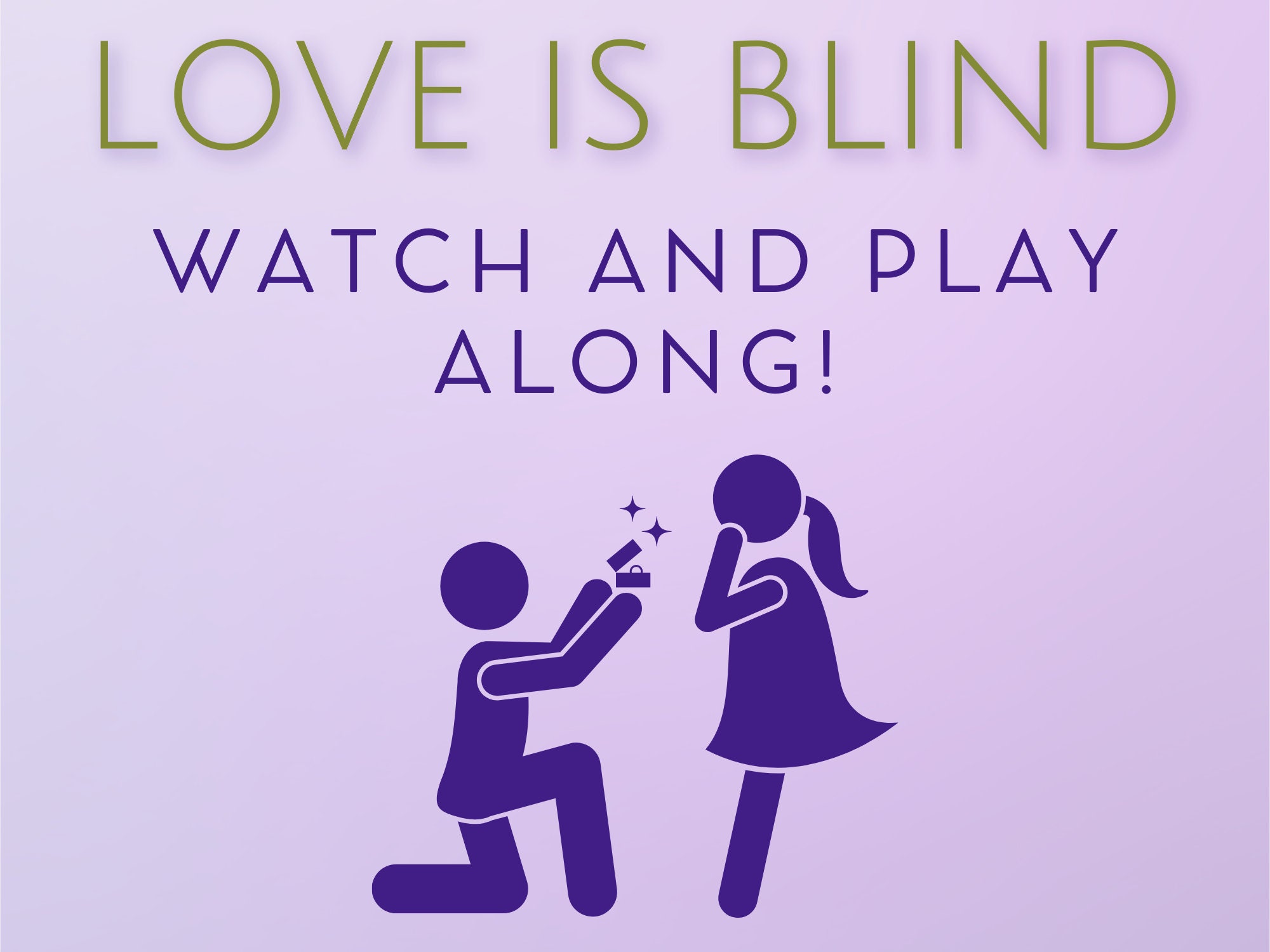 Ultimate Watch Party Pack Love is Blind Season 4 Bingo Cards Bingo