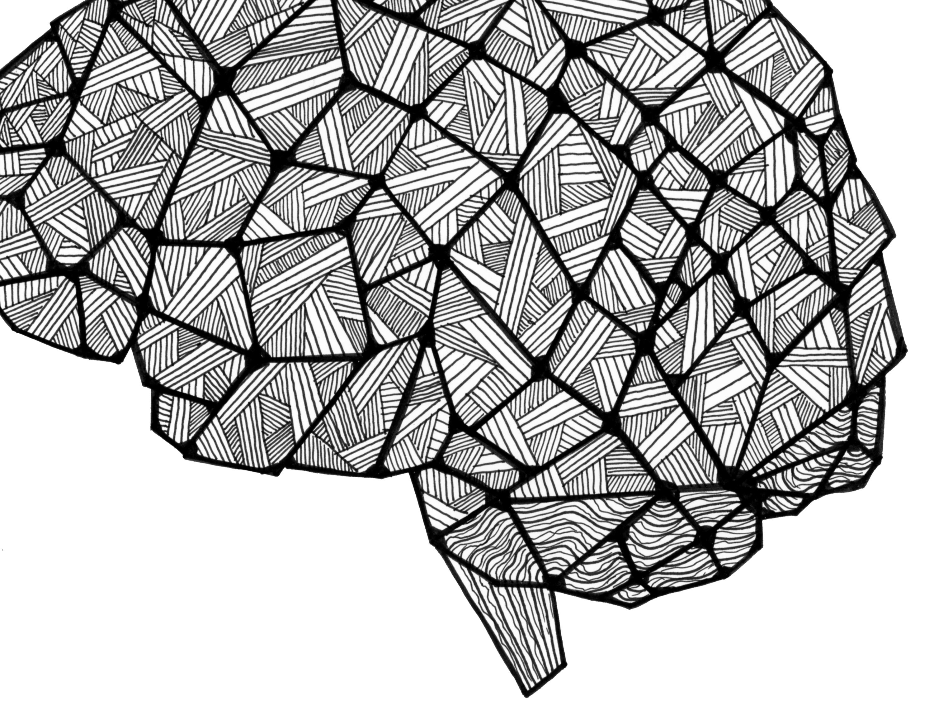 Geometric Brain, Original Print - Etsy