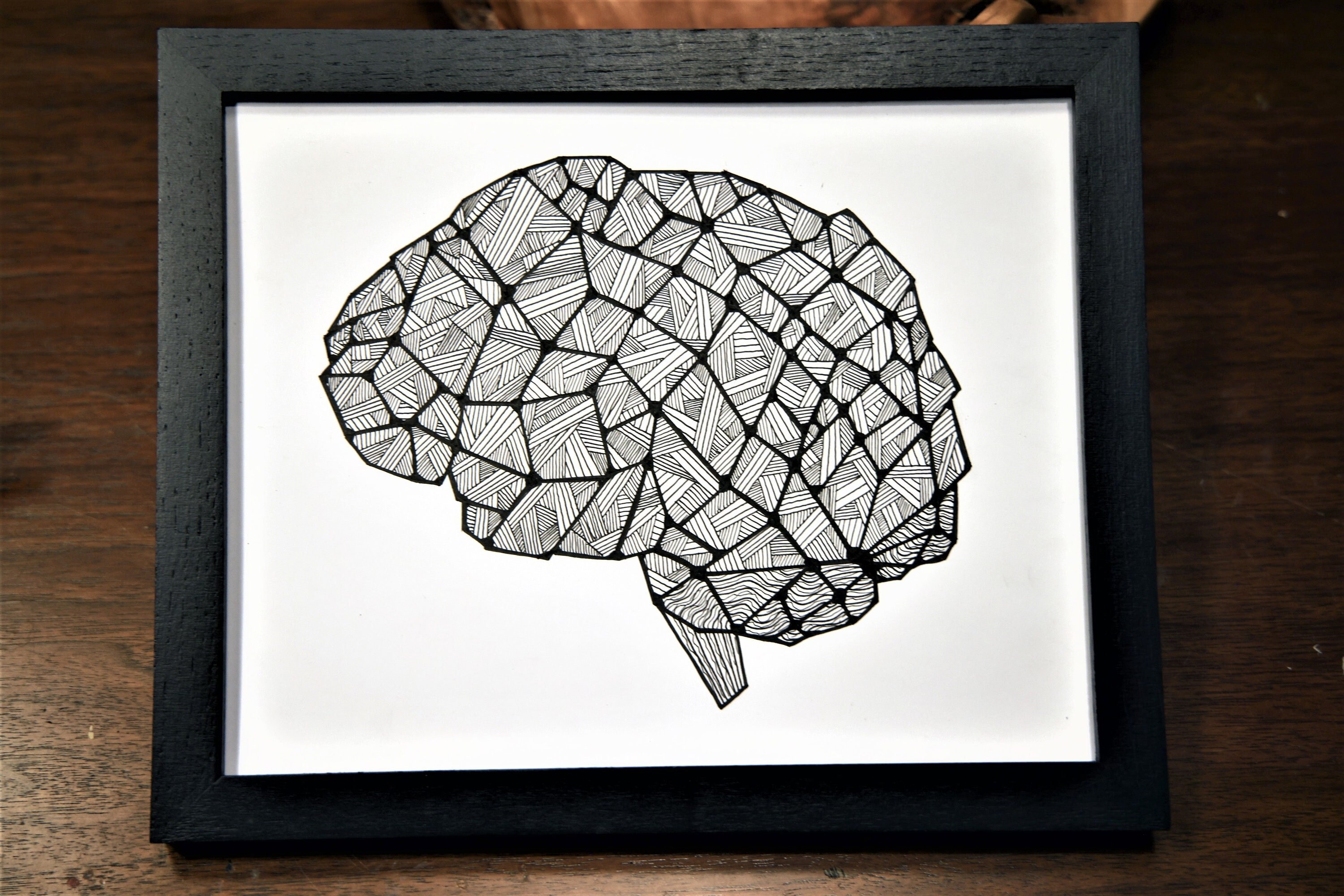 Geometric Brain, Original Print - Etsy