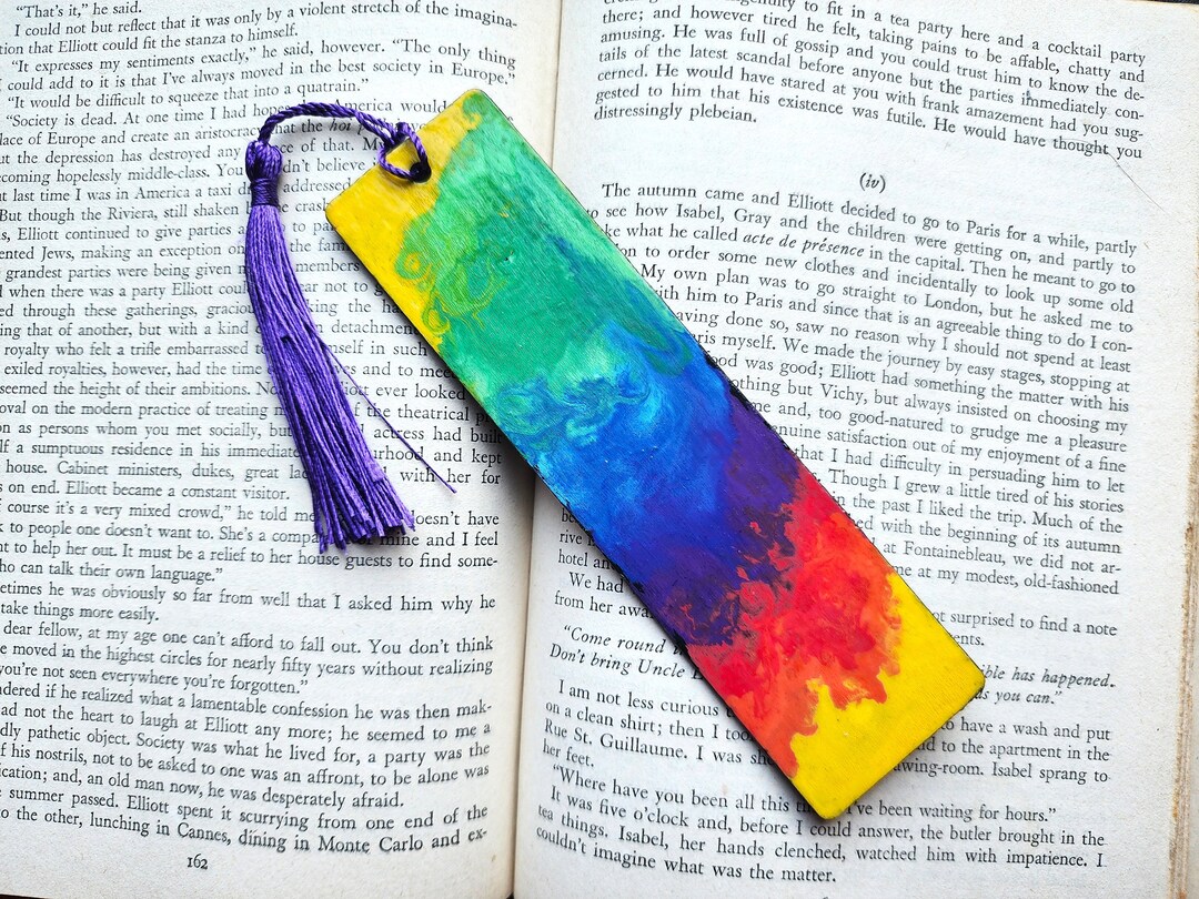 Colorful Rainbow Bookmark Hand Painted and Sealed With Semi Gloss ...