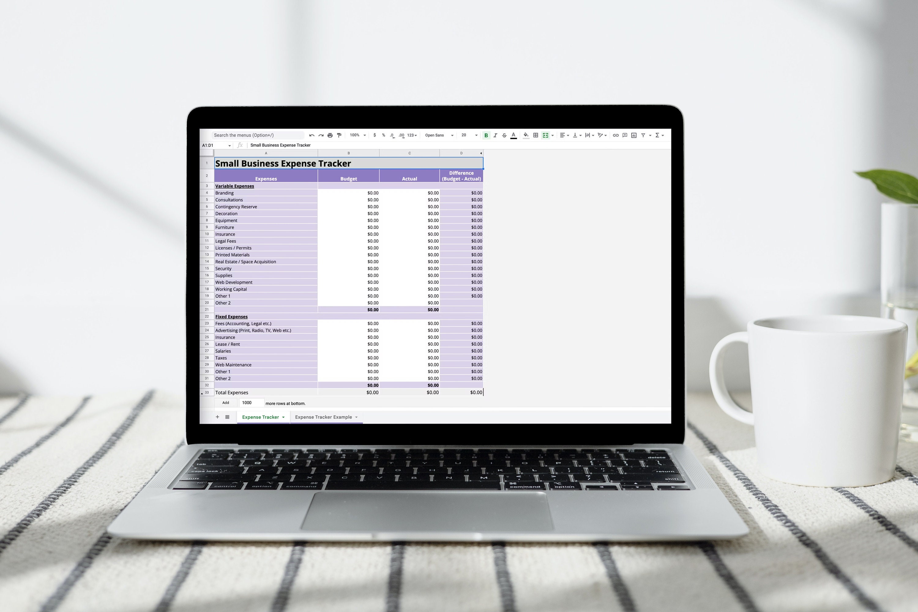 Small Business Expense Spreadsheet Excel Google Sheets, Cost Tracker ...