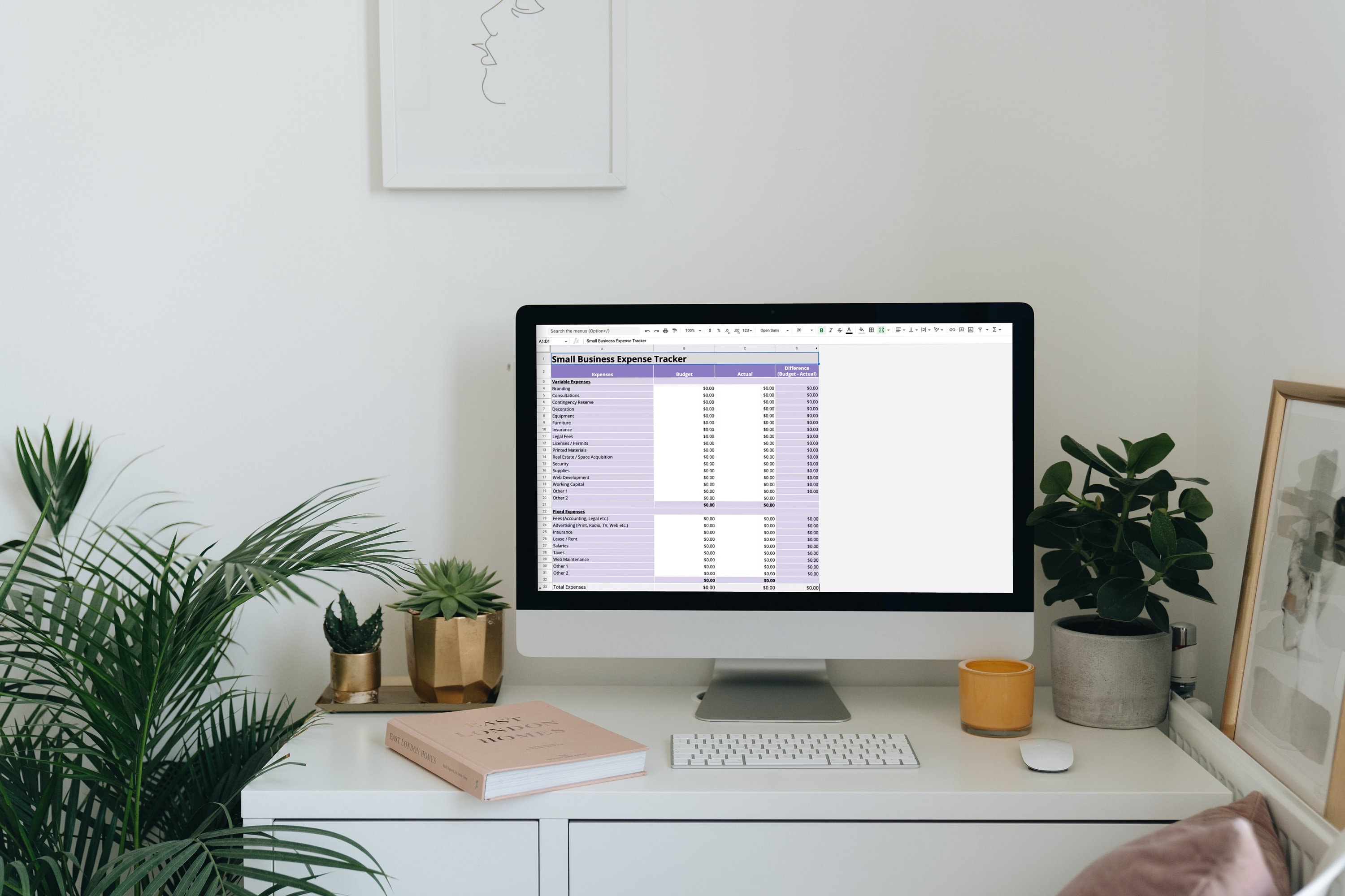 Small Business Expense Spreadsheet Excel Google Sheets, Cost Tracker ...