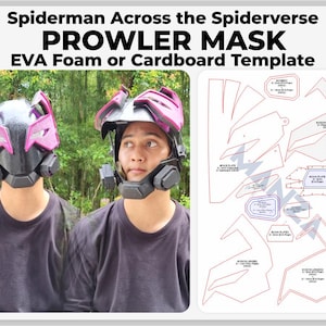 Prowler Mask (With LED, Open and Closed System) - Spiderman Across the Spiderverse Cosplay Prop - Digital Template Pattern