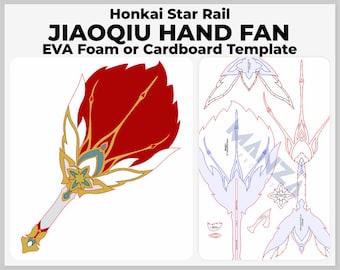 Jiaoqiu Hand Fan - Honkai Star Rail Cosplay Prop - Digital Template Pattern