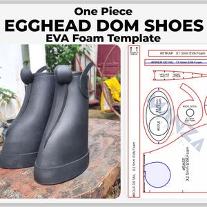 Può includere: Un paio di scarpe nere in schiuma EVA con un modello per realizzarle. Il modello include istruzioni per tagliare i diversi pezzi di schiuma e assemblare le scarpe. #scarpe #fai-da-te #schiumaeva #artigianato #modello