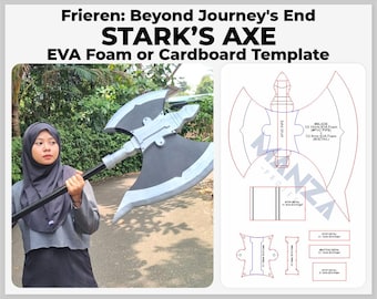 Stark&#39;s Axe - Frieren: Beyond Journey&#39;s End Cosplay Prop - Digital Template Pattern