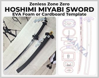 Hoshimi Miyabi Sword - Zenless Zone Zero Cosplay Prop - Digital Template Pattern