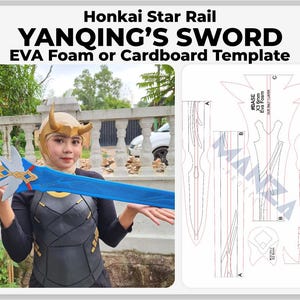 Yanqing&#39;s Sword - Honkai Star Rail Cosplay Prop - Digital Template Pattern