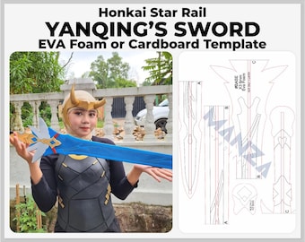 Yanqing's Sword - Honkai Star Rail Cosplay Prop - Digital Template Pattern