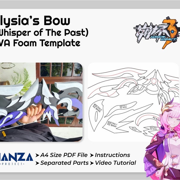 Elysia's Whisper of The Past Bow - Honkai Impact Cosplay Prop - Digital Template Pattern