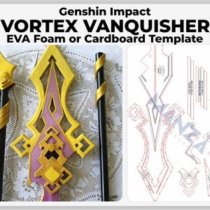 Vortex Vanquisher - Accesorio de cosplay de Genshin Impact - Patrón de plantilla digital
