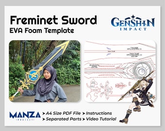 Freminet Sword - Genshin Impact Cosplay Prop - Digital Template Pattern