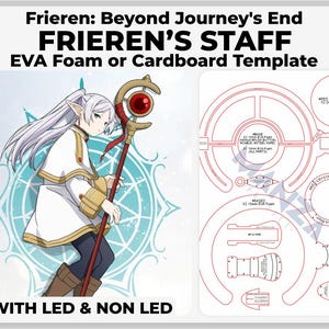 Frieren&#39;s Staff (With LED & Non LED) - Frieren: Beyond Journey&#39;s End Cosplay Prop - Digital Template Pattern