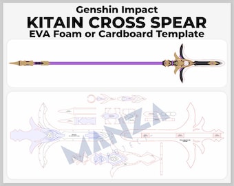Kitain Cross Spear - Genshin Impact Cosplay Prop - Digital Template Pattern