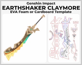Earthshaker Claymore - Genshin Impact Cosplay Prop - Digital Template Pattern