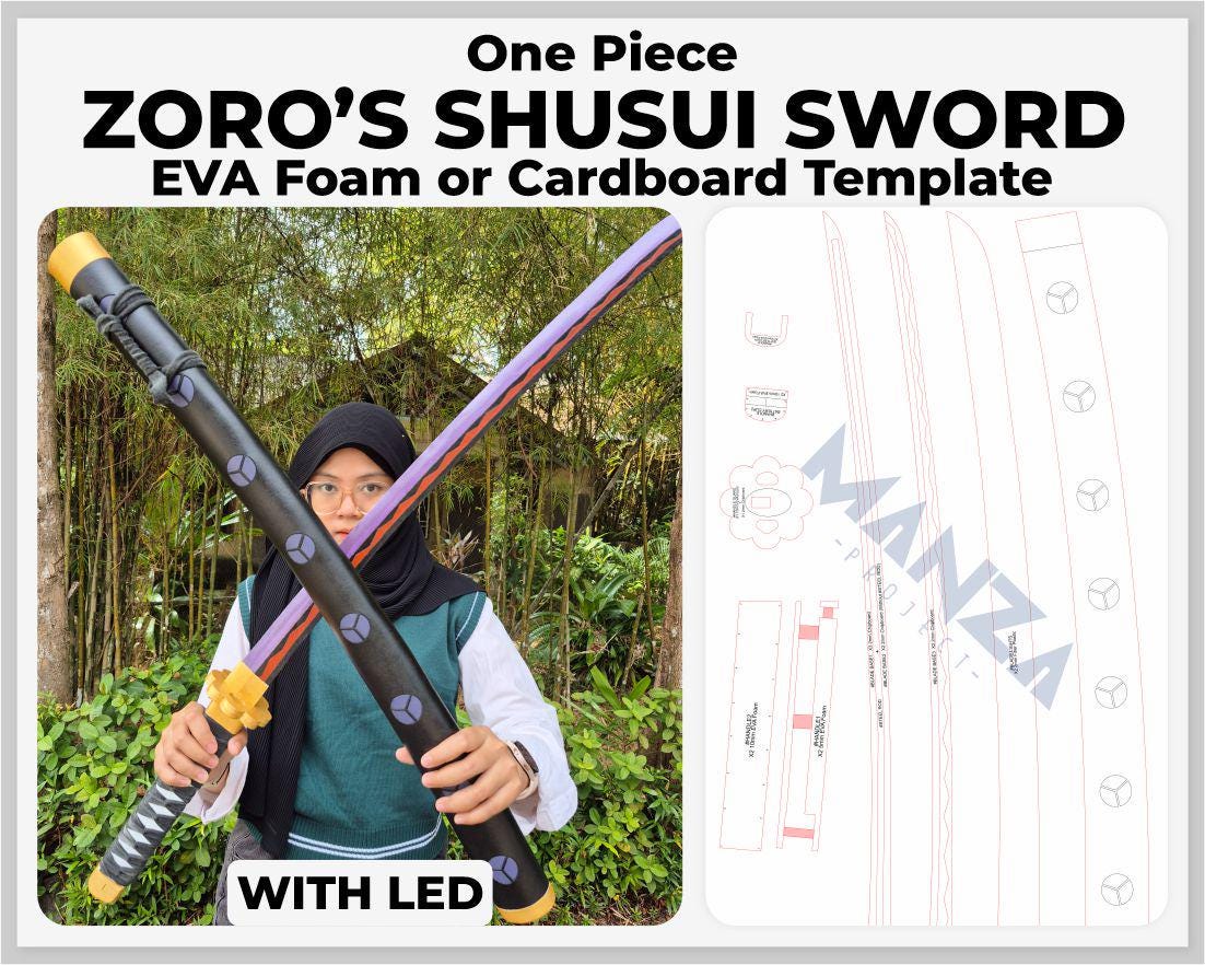 ゾロの秋水刀 - ワンピース コスプレ小道具 - デジタルテンプレート