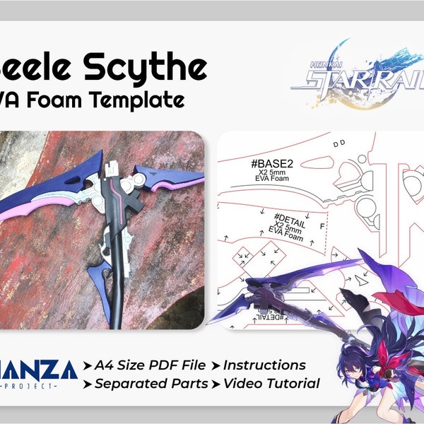 Seele Scythe - Honkai Star Rail Cosplay Prop - Digital Template Pattern