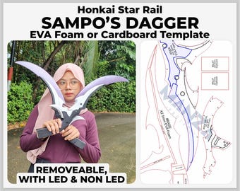 Sampo's Dagger (With LED & Non LED) - Honkai Star Rail Cosplay Prop - Digital Template Pattern