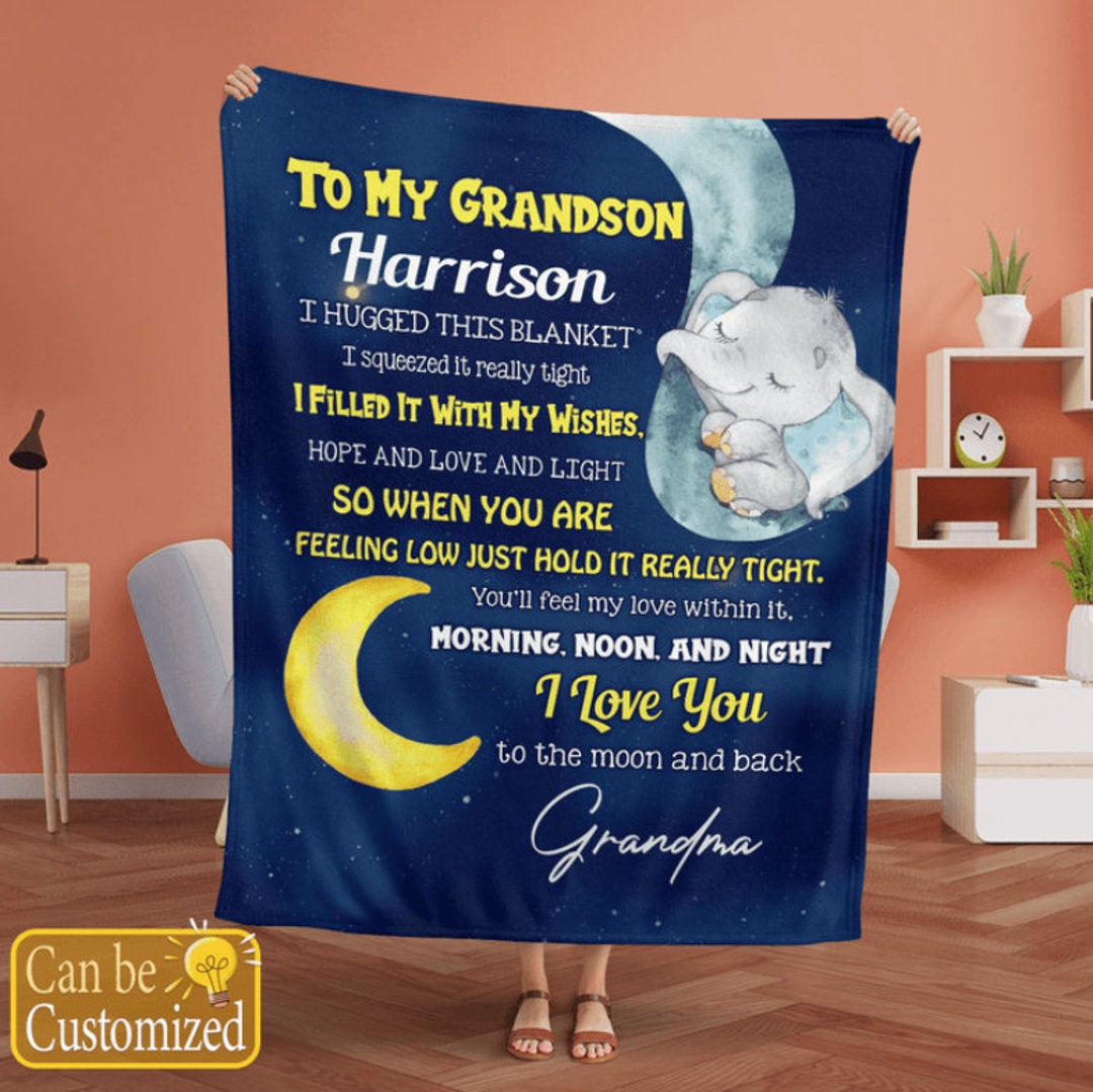 Blanket for Grandson From Grandma Gift to My Grandson Blanket Etsy