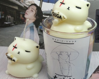 Custom Agust D Inspired Daechwita Kitten Candle - BTS Gifts