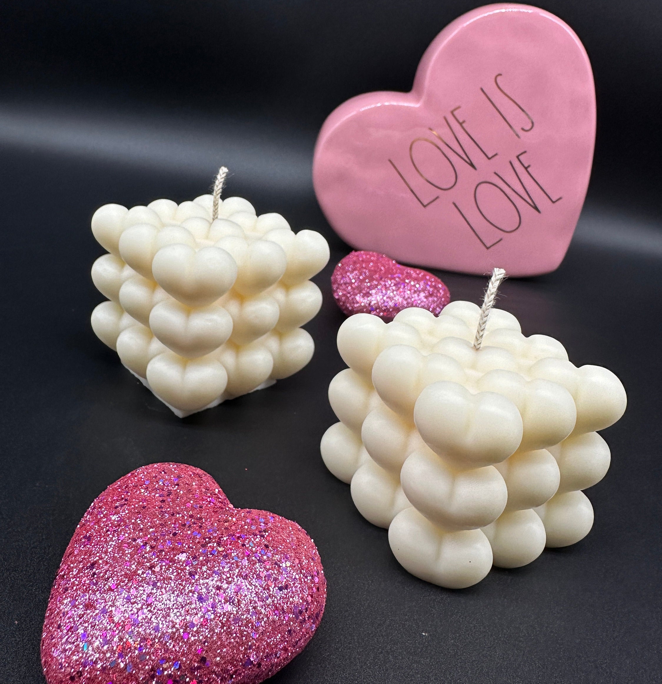 Love Bubble Candle, Heart Shaped Candle, Rubik's Lovely Cube Candle, Love  Heart