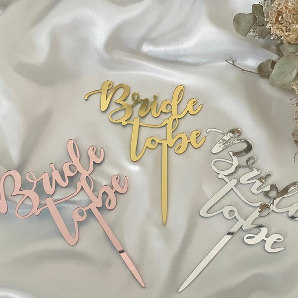 theBRIDESBOXX Bride to be Caketopper Tortenstecker Gold Rosa Silber Rosé