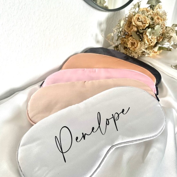 theBRIDESBOXX Masque de sommeil en satin pour les yeux Cadeau de fête de poule JGA Demoiselle d'honneur Cadeau de Saint-Valentin Mariée Mariée