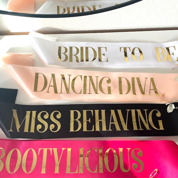 theBRIDESBOXX JGA Sashes Novia para ser Damas de Honor Despedida de Soltera Set Noche de Despedida de Soltera