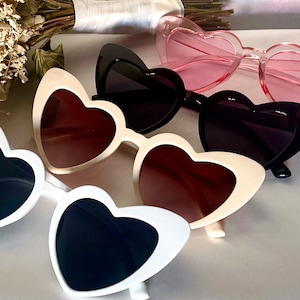 theBRIDESBOXX heart sunglasses JGA personalized bride bridesmaid heart sunglasses