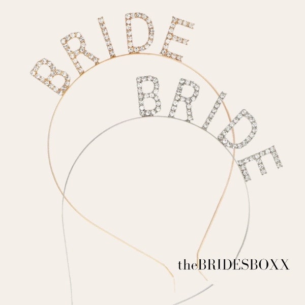 theBRIDESBOXX Bride Krone Tiara Gold Silber Junggesellenabschied JGA Junggesellinnenabschied Haarreif Braut Diadem Kopfschmuck Haarschmuck