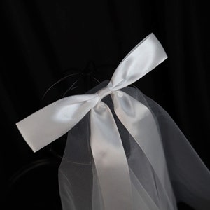 theBRIDESBOXX JGA veil bride veil with bow satin veil long veil short bachelor party image 9