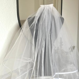 theBRIDESBOXX JGA veil bride veil with bow satin veil long veil short bachelor party image 2