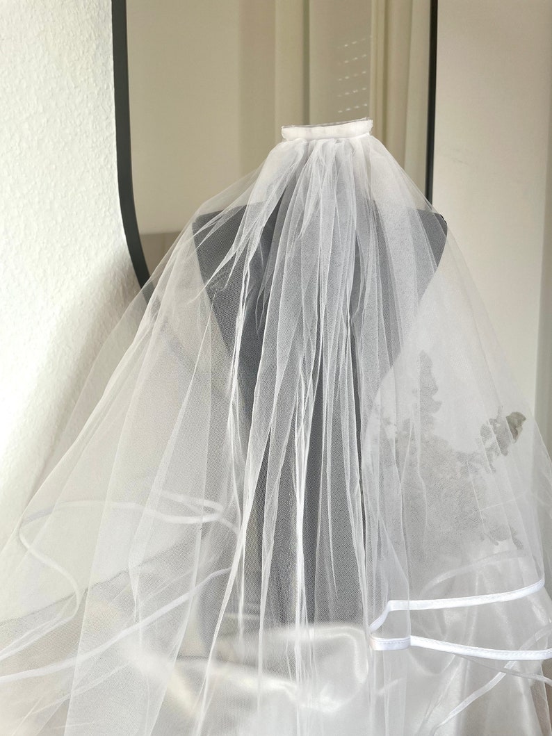 theBRIDESBOXX JGA veil bride veil with bow satin veil long veil short bachelor party image 2