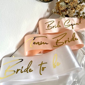 theBRIDESBOXX JGA Sashes Bride to be Bride Squad Team Bride Bridesmaids Set Bachelor Party