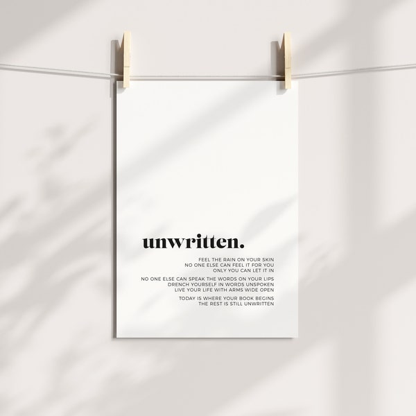 Poster Songtext „Unwritten“