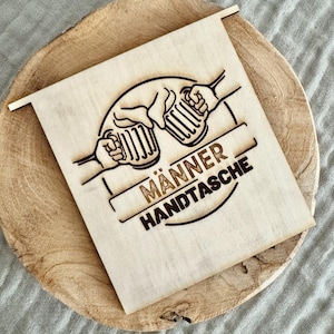 Fichier découpé au laser : Insert/face avant "Sac à main homme" pour porte-gobelet bouteilles 0,33l | Fichier SVG - utilisable commercialement