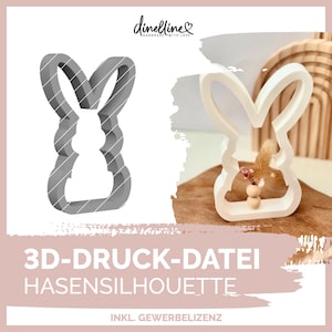 Fichier d'impression 3D silhouette de lapin | Décorations de Pâques | Taille variable | pour debout - STL & 3MF