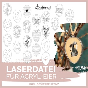 Lot de fichiers découpés au laser : « Œufs de Pâques » pour œufs en acrylique 6 x 4 cm | Téléchargement SVG