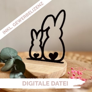 Fichier traceur / fichier découpé au laser Lapins de Pâques | Pâques - SVG/DXF