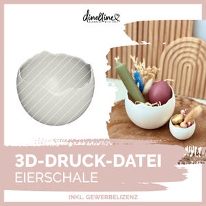 3D-Druck-Datei Eierschale | Osterdeko | Größe variabel | zum Hinstellen - STL & 3MF