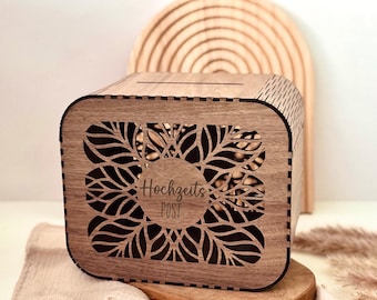 Laser file box for greeting cards &quot;Wedding Post&quot; | Wedding card box - SVG / Lasercut