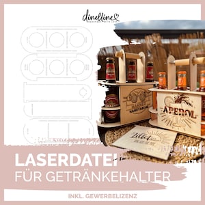 Arquivos cortados a laser: Conjunto porta-bebidas - Aperol, Lillet & Beer | SVG/DXF – uso comercial